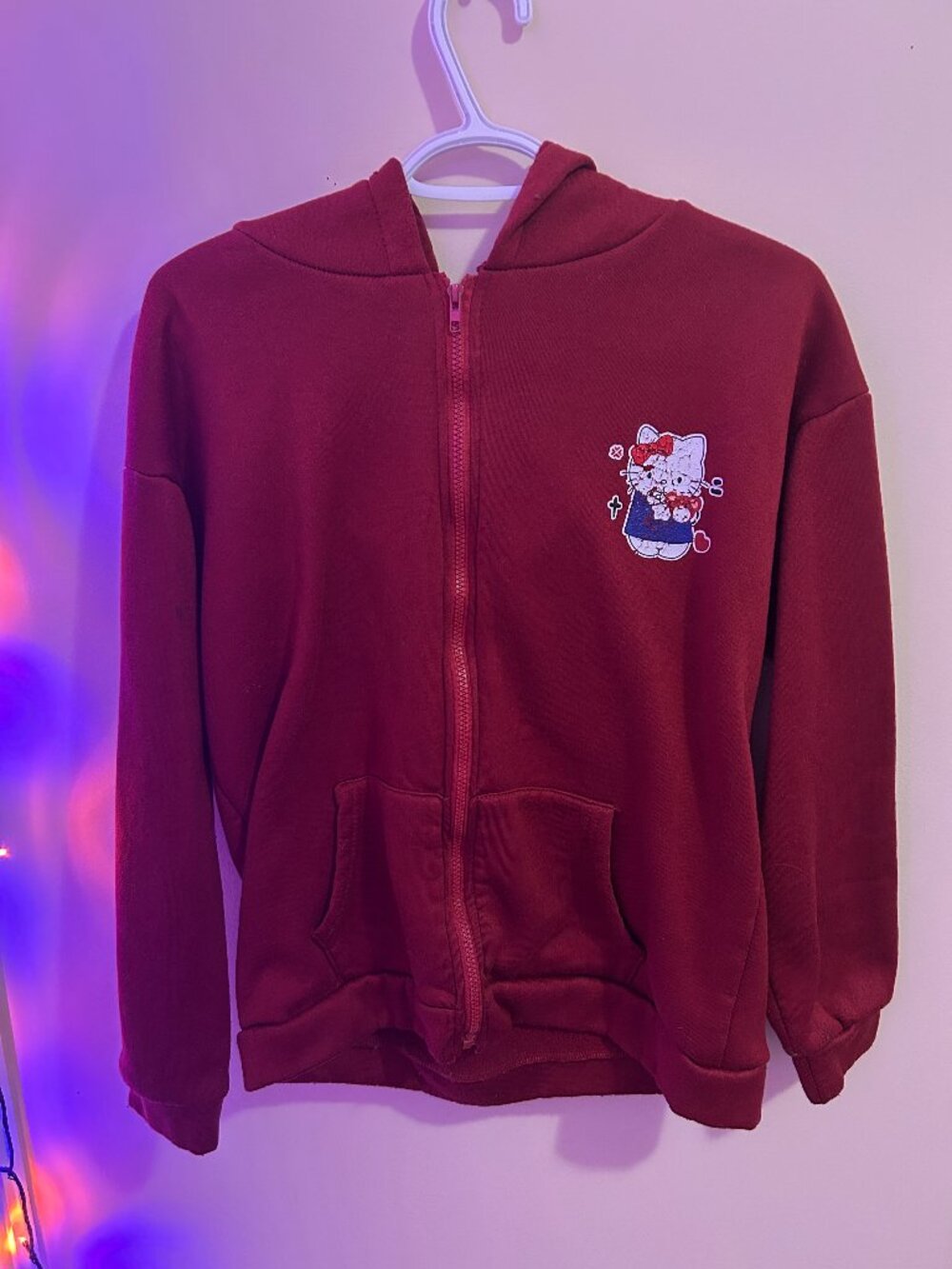 Sanrio Hello Kitty Red Zip Up Hoodie
